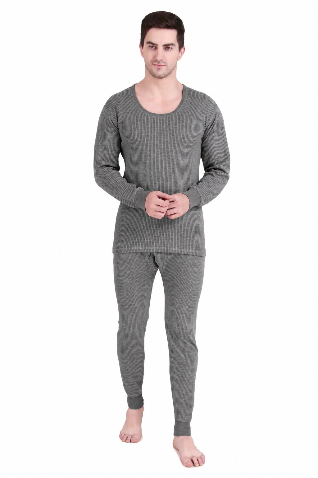 HAP Men's Premium Thermal Full Sleeves Set Dark Grey